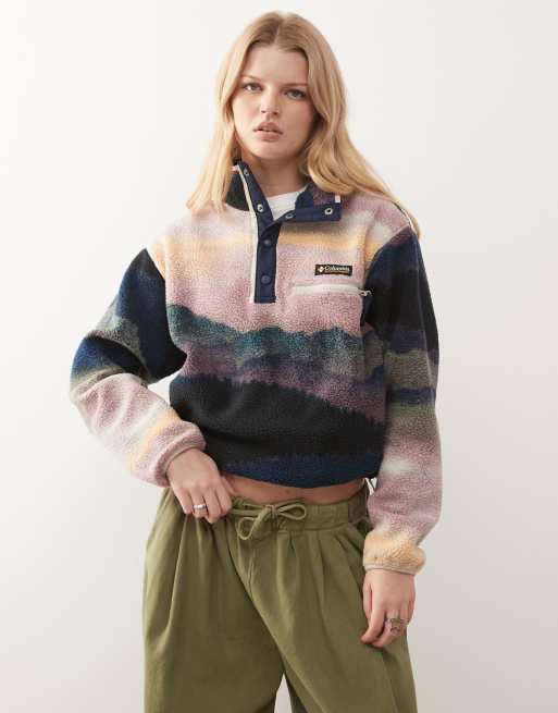 Columbia Women's Helvetia II Printed Cropped Half Snap Fleece