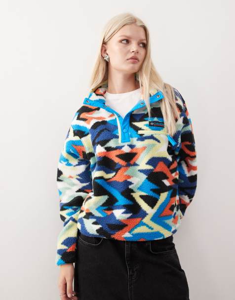 Columbia Helvetia II printed cropped half snap fleece in multi - view 1