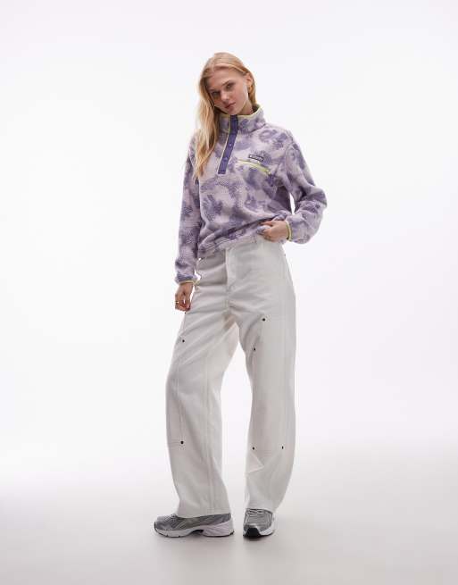 Columbia Helvetia II printed cropped half snap fleece in purple, 2 of 4