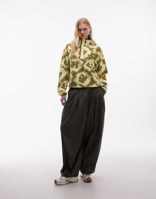 Columbia Helvetia II printed cropped half snap fleece in yellow, 2 of 4