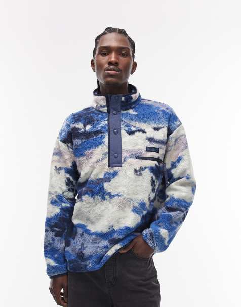 Columbia Helvetia II printed half snap fleece in blue multi - view 1