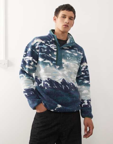 Columbia Helvetia II printed half snap fleece in blue - view 1