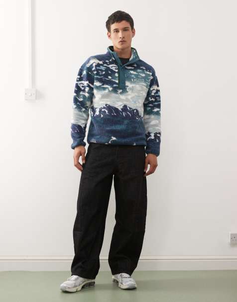 Columbia Helvetia II printed half snap fleece in blue - view 2