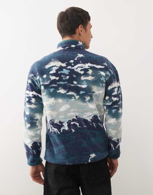 Columbia Helvetia II printed half snap fleece in blue, 3 of 5