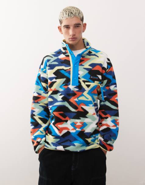 Columbia Helvetia II printed half snap fleece in blue - view 1