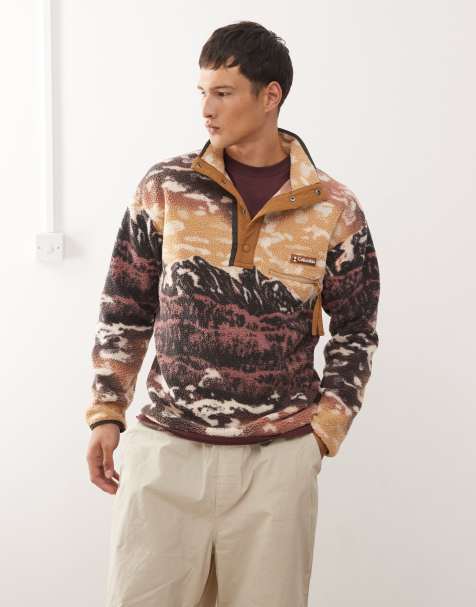 Columbia Helvetia II printed half snap fleece in brown - view 1