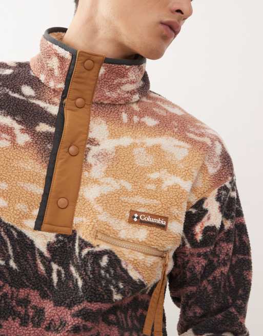 Columbia Helvetia II printed half snap fleece in brown, 5 of 5