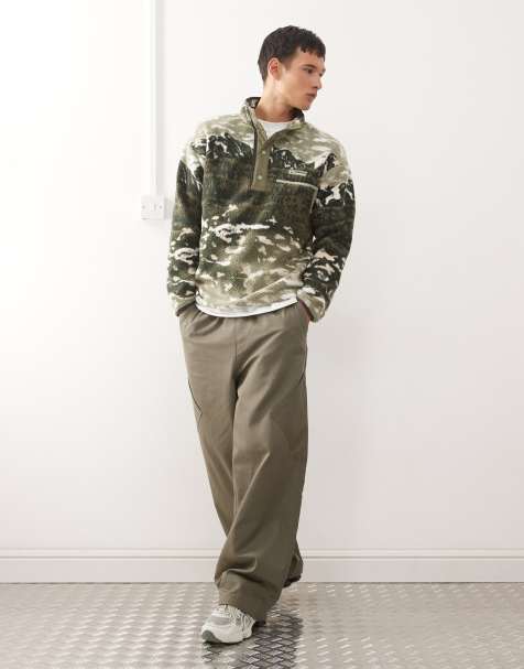 Columbia Helvetia II printed half snap fleece in green - view 2