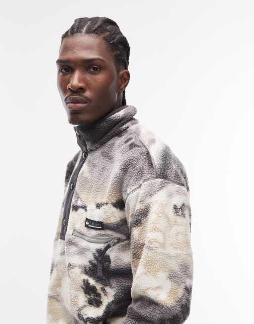 Columbia Helvetia II printed half snap fleece in grey multi, 4 of 5