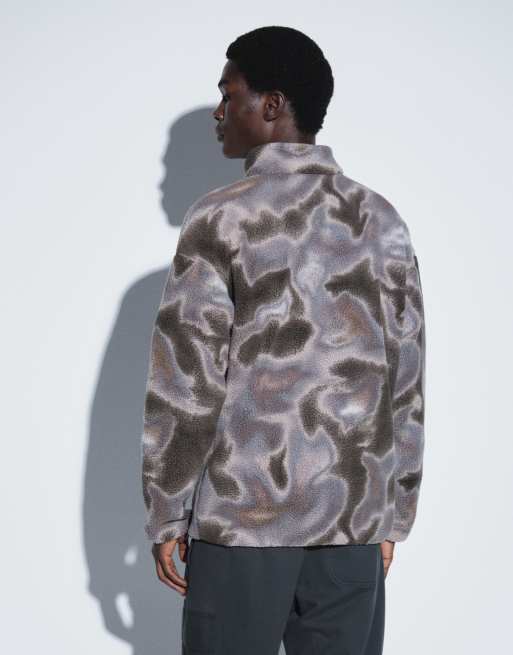 Columbia Helvetia II printed half snap fleece in iron, 4 of 9