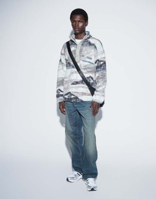 Columbia Helvetia II printed half snap fleece in sage, 4 of 9