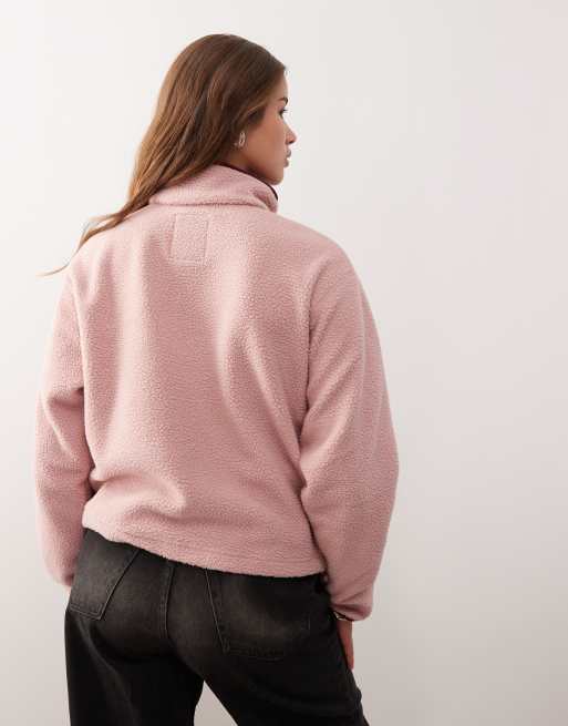 Columbia – Helvetia II – Rosa fleecetröja med kort knappslå med tryckknappar, 3 av 4