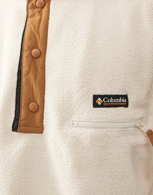 Columbia – Helvetia II – Weißer Fleecepullover mit kurzer Druckknopfleiste, 5 von 5