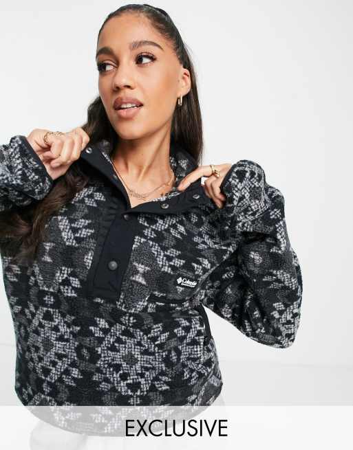 Columbia Helvetia - Sort fleece med knapstolpe i 1/2 længde - Kun hos ASOS 