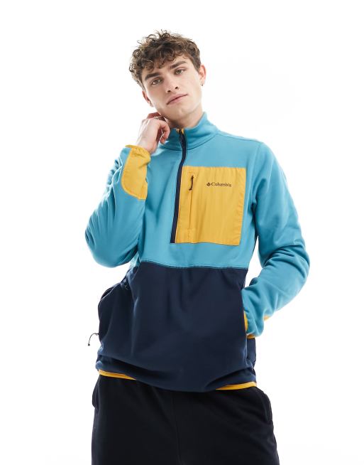 Columbia – Hike – Fleece-Sweatshirt in Blau mit kurzem Reißverschluss