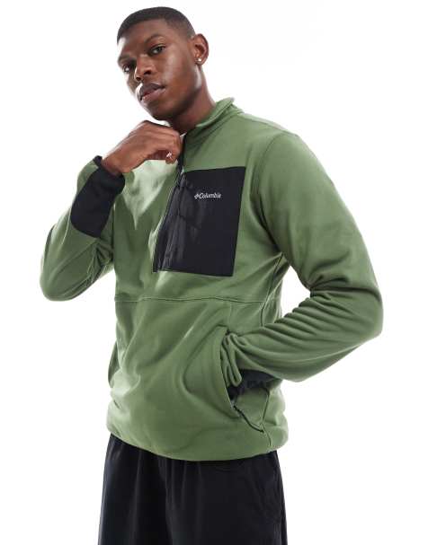 Columbia Hike half zip fleece in green  - view 1