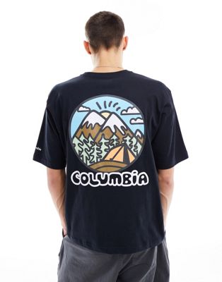 Columbia Hike Happiness II back print t-shirt in black Exclusive at ASOS