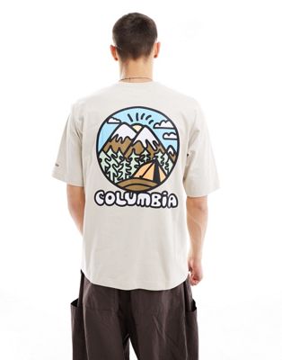 Columbia Hike Happiness II back print t-shirt in stone Exclusive at ASOS