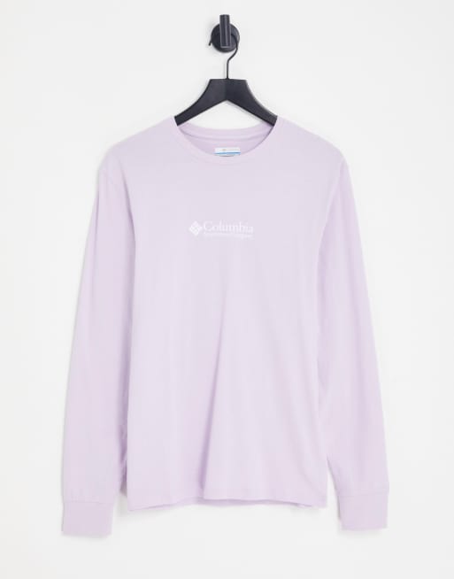Columbia Hopedale back print long sleeve t-shirt in lilac Exclusive at ASOS 