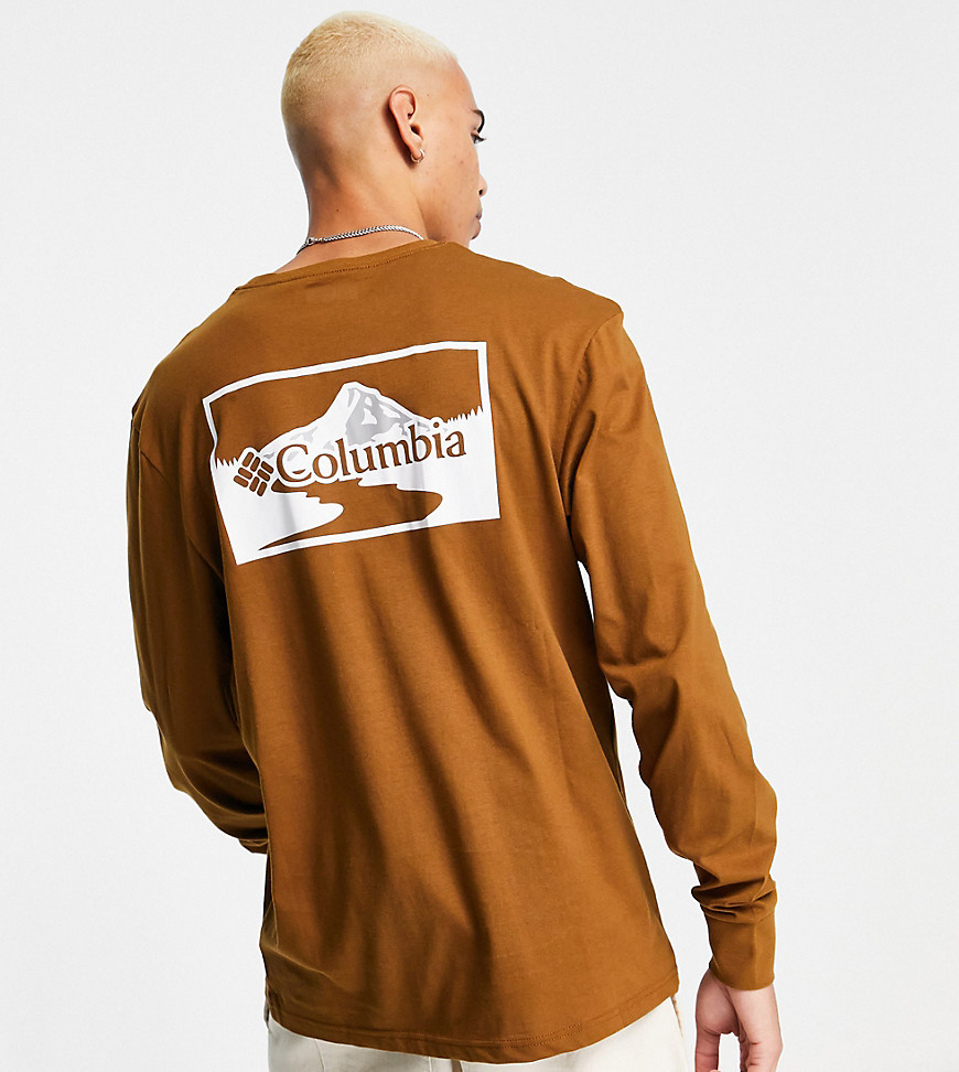 Columbia Hopedale long sleeve t-shirt in brown Exclusive at ASOS