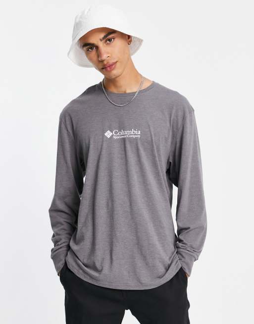Columbia - Hopedale - T-shirt met lange mouwen in donkergrijs, exclusief bij ASOS