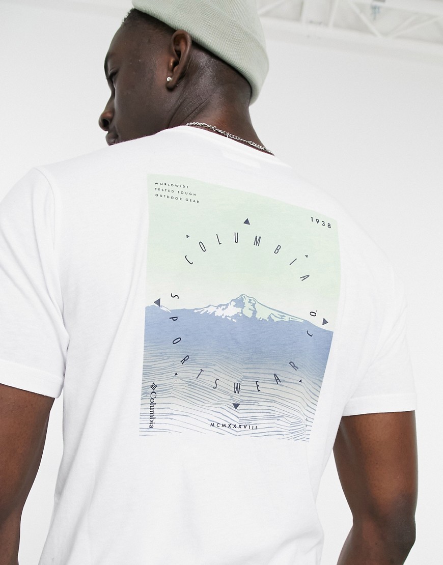 Columbia – Hugh Dune – Vit t-shirt med tryck-Vita
