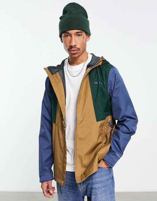 Columbia Inner Limits II waterproof jacket in brown and green | ASOS