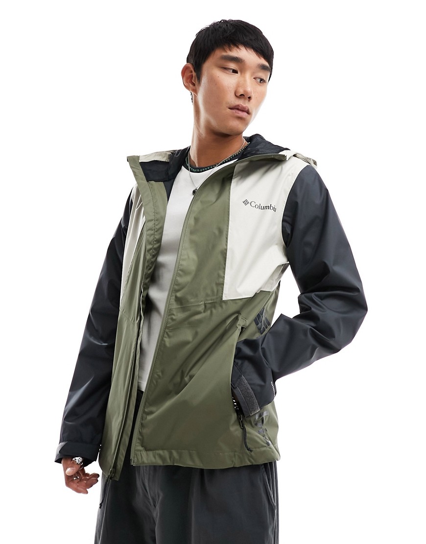 Columbia Inner Limits II waterproof packable jacket in khaki-Green