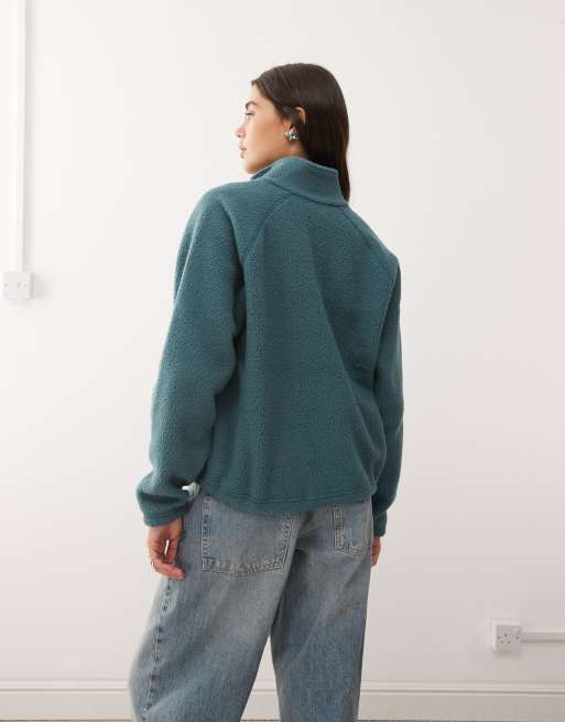 Columbia - Jasper Ridge - Blå nubret fleece med halv knapstolpe med trykknapper, 2 af 4