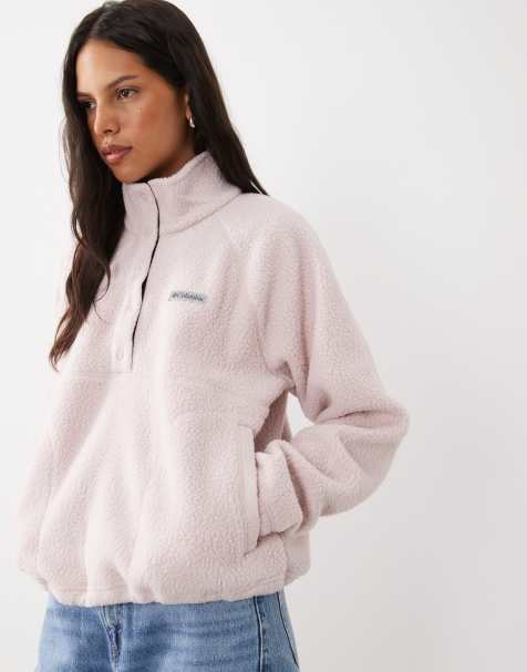 Columbia Jasper Ridge fleece med halvknäppning och struktur i rosa - view 1