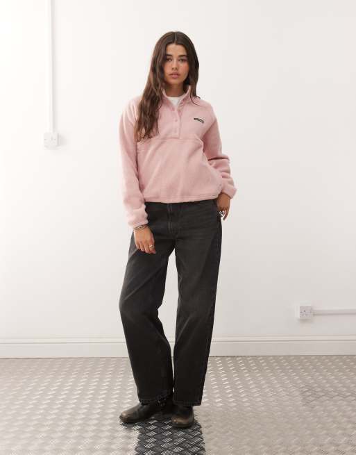 Columbia - Jasper Ridge - Fleece met structuur en halve drukknoopbies in roze, 4 van 4
