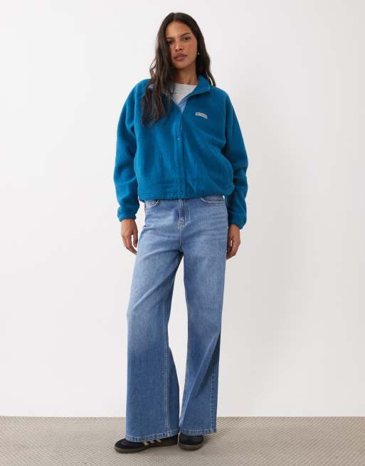 Columbia Jasper Ridge Fleece mit Druckknopfleiste in Blau, 2 von 4