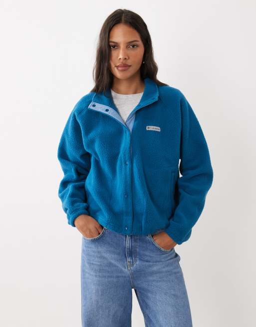 Columbia Jasper Ridge Fleece mit Druckknopfleiste in Blau, 3 von 4