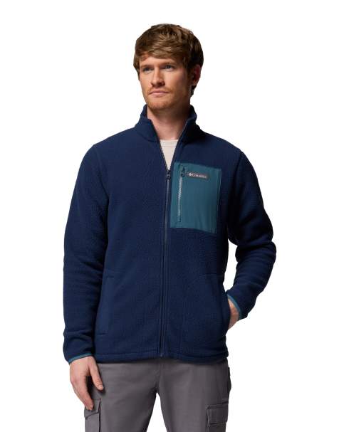 Columbia Jasper ridge pebbled full zip fleece in blue - view 1