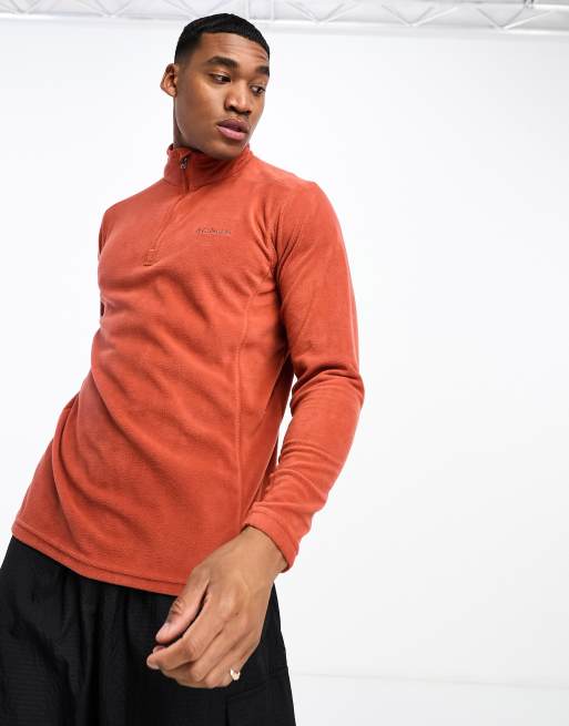 Columbia – Klamath II – Fleece-Sweatshirt in Rot mit kurzem Reißverschluss