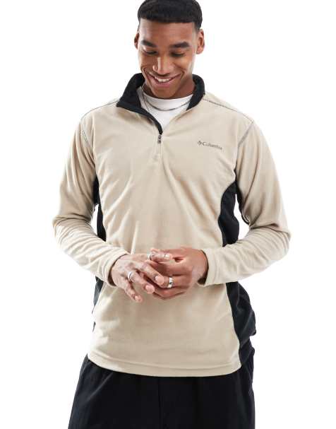 Columbia Klamath Range half zip fleece in stone and black - view 1