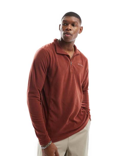 Columbia Klamath Range half zip sweater in maroon - view 1