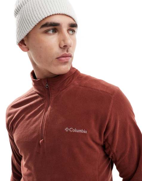 Columbia – Klamath Range II – Fleece-Pullover in Burgunderrot mit kurzem Reißverschluss - view 1