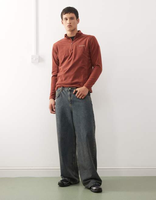 Pull Polaire Mountain Warehouse Homme – Bordeaux, Taille M, Col Zippé, En Polyester Doux, Idéal Pour Mi-saison