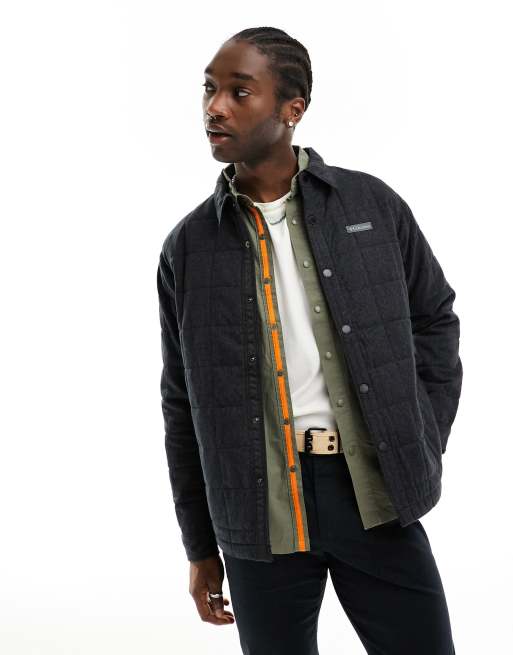 Columbia Landroamer quilted shirt jacket in black ASOS