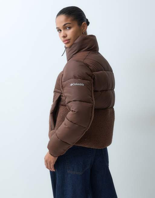 Columbia Leadbetter Point II sherpa hybrid jacket in brown, 4 of 4