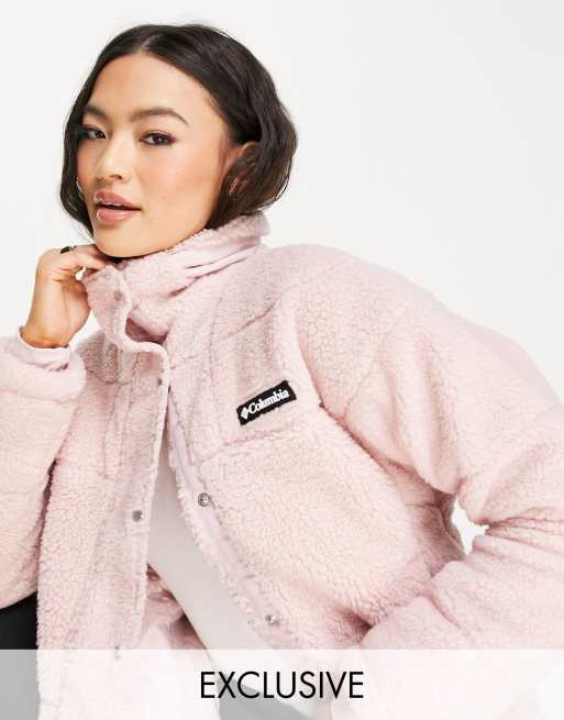 Columbia – Lodge Baffled – Jacke aus Sherpa-Fleece in Rosa, exklusive bei ASOS 