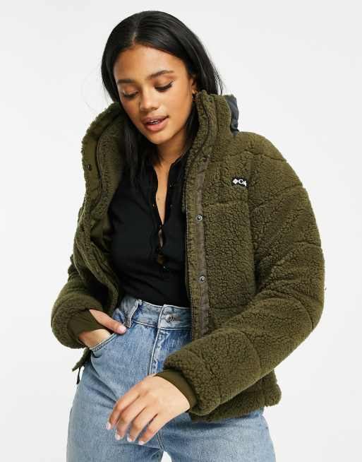 Columbia Lodge Baffled sherpa fleece jacket in green