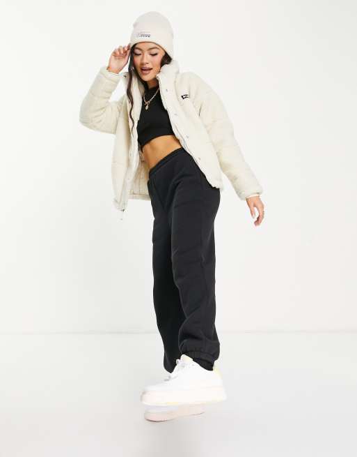 Columbia Lodge Baffled sherpa jacket in beige Exclusive at ASOS ASOS