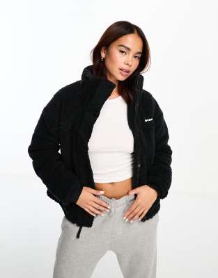 Columbia Lodge Baffled sherpa jacket in black Exclusive at ASOS - BLACK