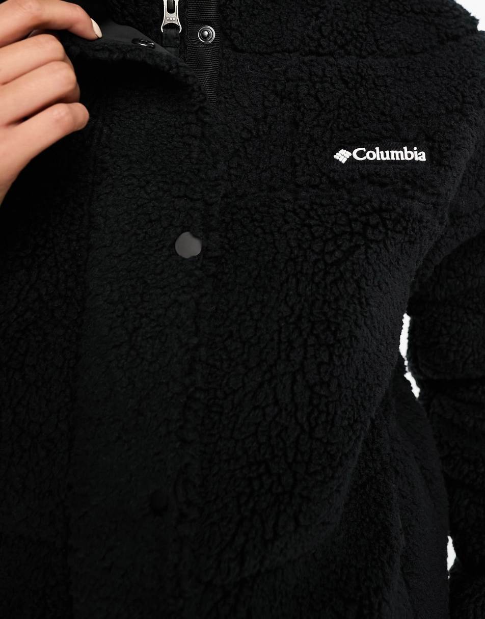 Columbia Lodge Baffled sherpa jacket in black Exclusive at ASOS