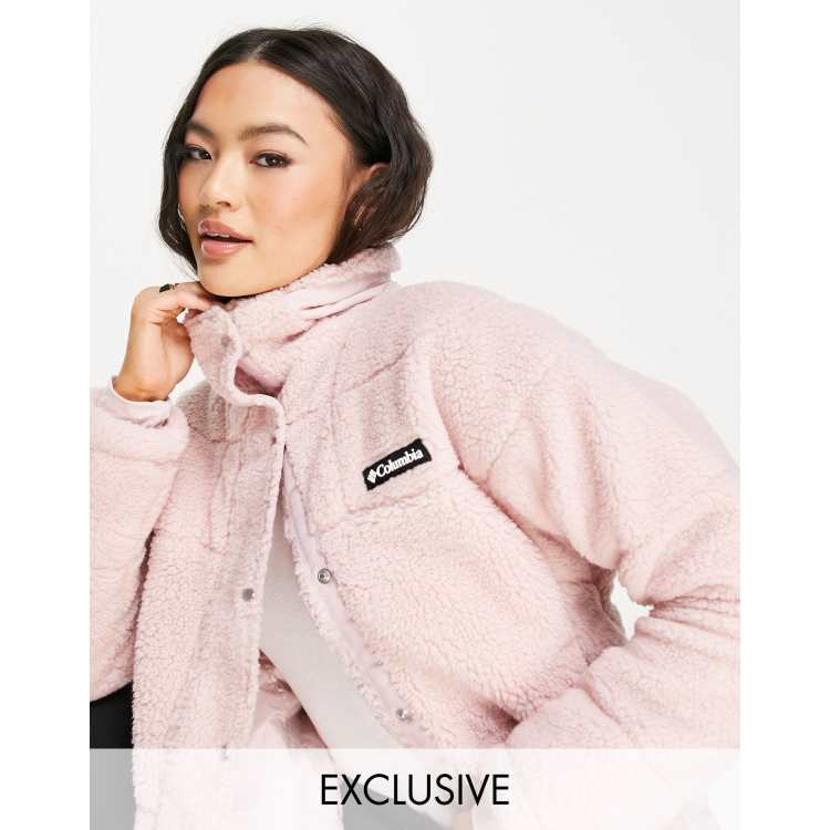 Columbia Lodge Baffled sherpa jacket in pink - Exclusive to ASOS