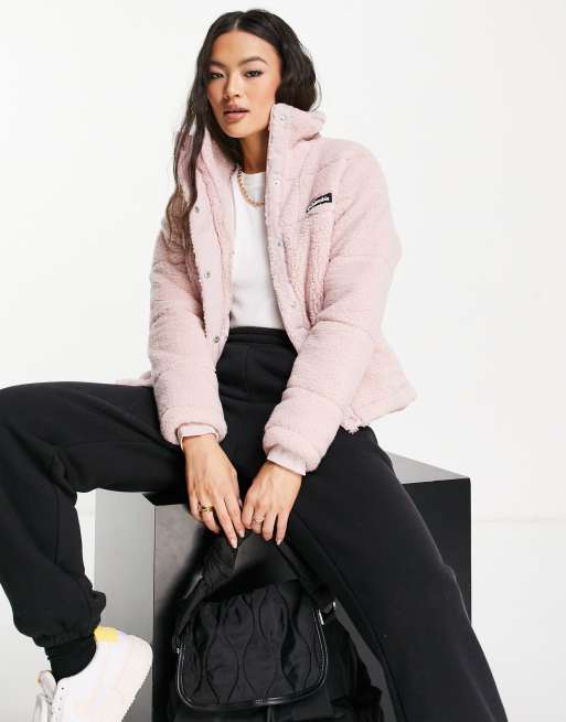 Columbia Lodge Baffled sherpa jacket in pink - Exclusive to ASOS