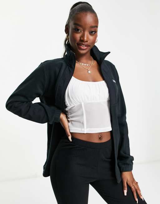 Columbia – Lodge – Fleece-Jacke in Schwarz mit durchgehendem Reißverschluss