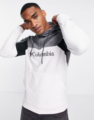 Columbia Lodge II fleece hoodie in white/grey